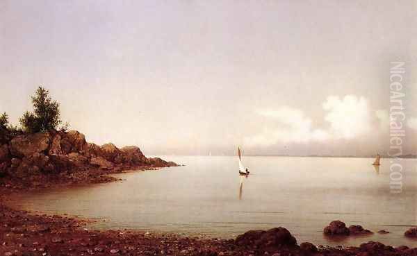 Rocky Shore Oil Painting by Martin Johnson Heade