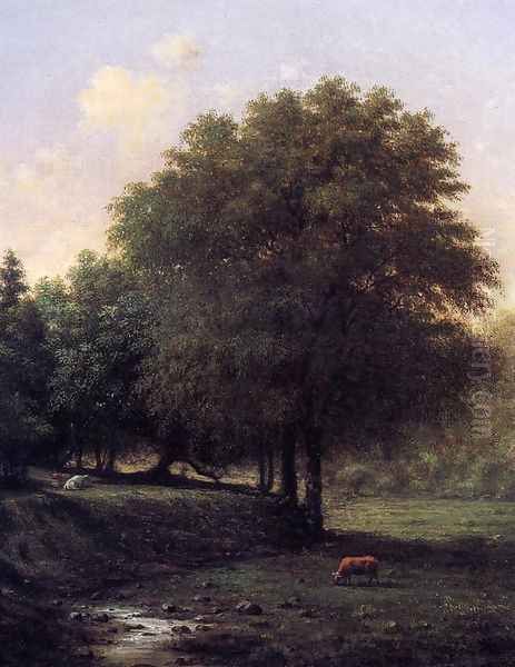 Summer Landscape With Cattle Oil Painting by Martin Johnson Heade