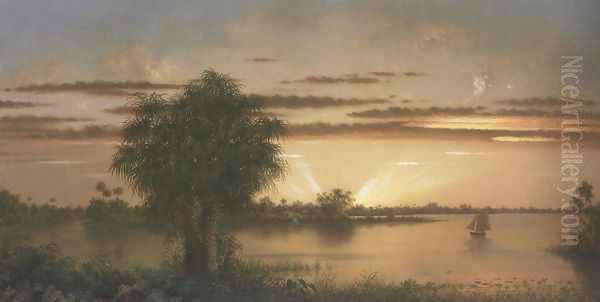 Florida Sunrise 1890 1900 Oil Painting by Martin Johnson Heade