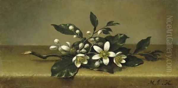 Branch of Orange Blossoms Oil Painting by Martin Johnson Heade