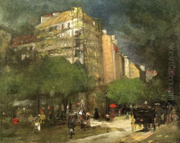 Cafe Du Dome Aka On The Boulevard Montparnasse Oil Painting by Robert Henri