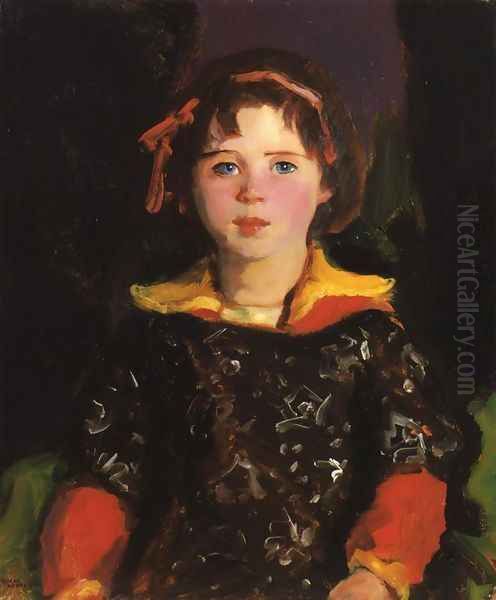 Bridgie Aka Girl With Chinese Dress Oil Painting by Robert Henri