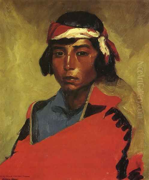 Young Buck Of The Tesuque Pueblo Oil Painting by Robert Henri