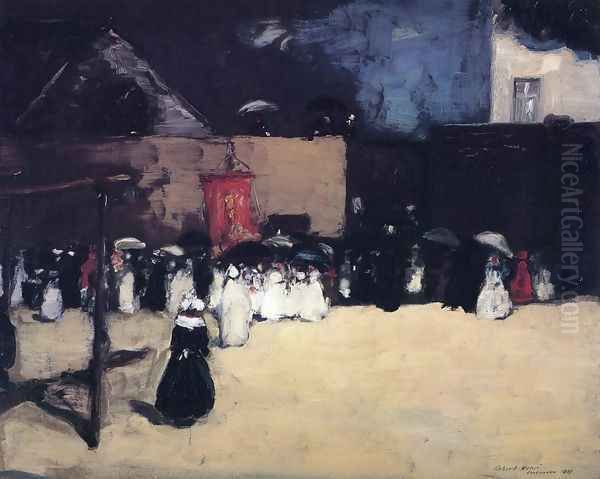 Fete Du Dieu Concarneau Oil Painting by Robert Henri