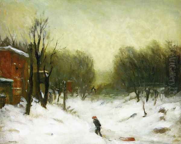 Seventh Avenue In The Snow Oil Painting by Robert Henri