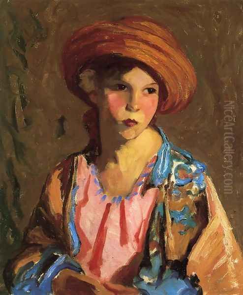 Mildred O Hat Oil Painting by Robert Henri