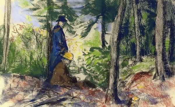 Sketchers In The Woods2 Oil Painting by Robert Henri