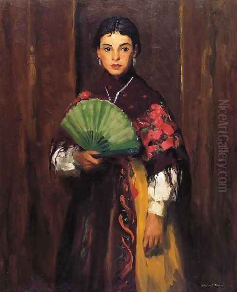 Spanish Girl Of Segovia Aka Peasant Girl Of Segovia Oil Painting by Robert Henri