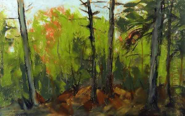 Woodland Scene Monhegan Maine Oil Painting by Robert Henri