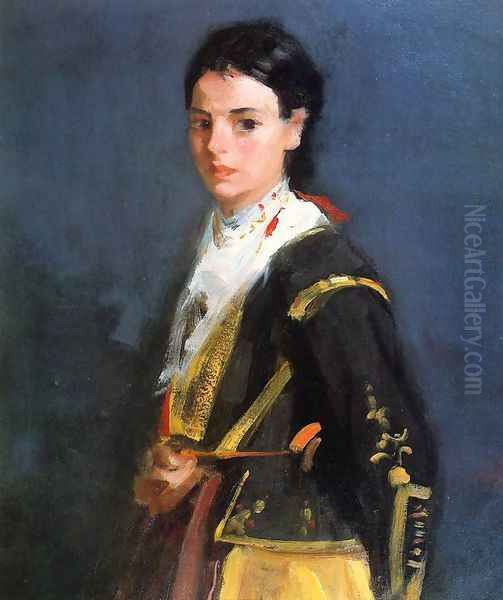 Segovia Girl Half Length Oil Painting by Robert Henri