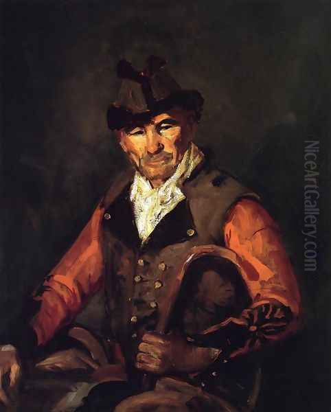 Segovia Man In Fur Trimmed Hat Oil Painting by Robert Henri