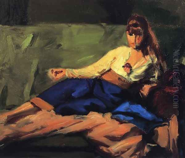 The Lounge Aka Figure On A Couch Oil Painting by Robert Henri