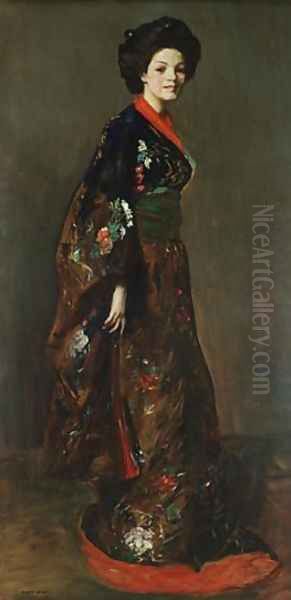 The Blue Kimono Oil Painting by Robert Henri