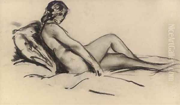 Reclining Nude Oil Painting by Robert Henri