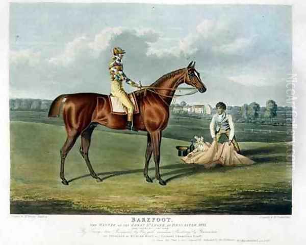 'Barefoot', the Winner of the Great St. Leger at Doncaster, 1823 Oil Painting by John Frederick Herring Snr