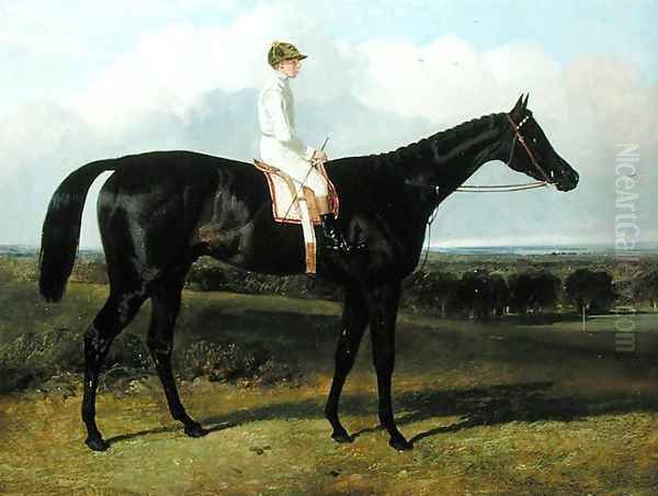 'Jonathan Wild', a Dark Bay Race Horse, at Goodwood, T. Ryder up, 1846 Oil Painting by John Frederick Herring Snr