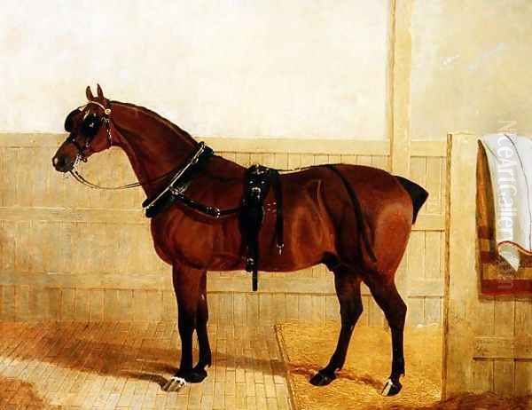 Prize Shire Horse in Harness, 1835 Oil Painting by John Frederick Herring Snr