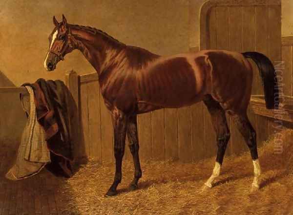 'Orlando', Winner of the Derby in 1844 Oil Painting by John Frederick Herring Snr