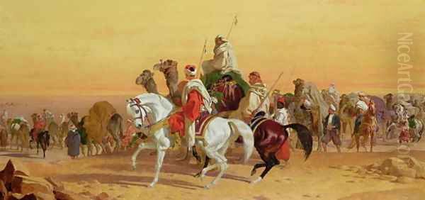 An Arab caravan Oil Painting by John Frederick Herring Snr