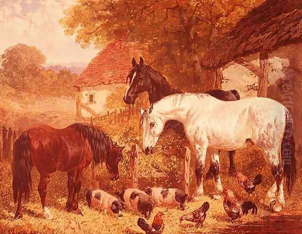 Farmyard Oil Painting by John Frederick Herring Snr