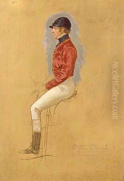 Portrait sketch of Mr Allen McDonough for 'Steeple Chase Cracks', 1846 Oil Painting by John Frederick Herring Snr