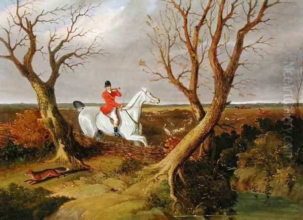 The Suffolk Hunt - Gone Away Oil Painting by John Frederick Herring Snr