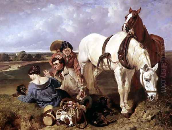 Barney, leave the girls alone, 1850 Oil Painting by John Frederick Herring Snr