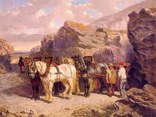 The Quarry 1858 Oil Painting by John Frederick Herring Snr