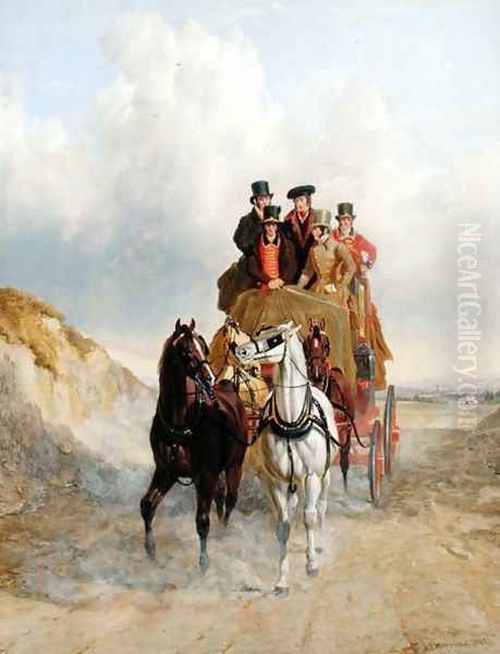 The Royal Mail Coach on the Road, 1841 Oil Painting by John Frederick Herring Snr