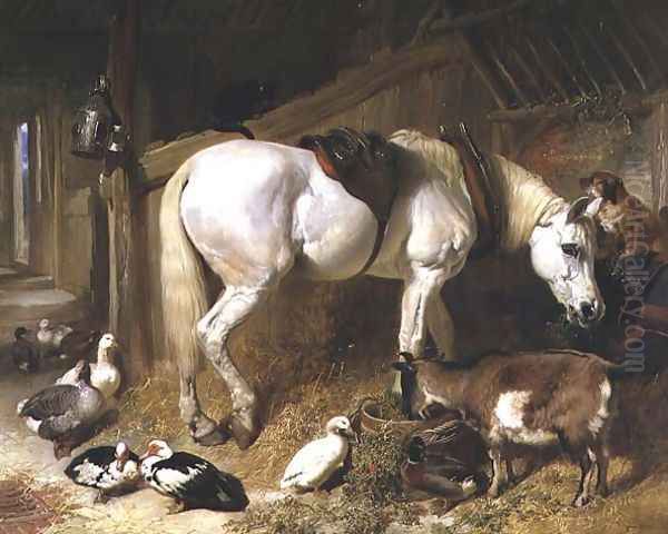 The Midday Meal, 1850 Oil Painting by John Frederick Herring Snr