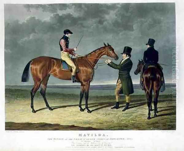 'Matilda', the Winner of the Great St. Leger Stakes at Doncaster, 1827 Oil Painting by John Frederick Herring Snr