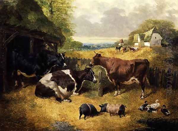 Farmyard Scene, 1853 Oil Painting by John Frederick Herring Snr