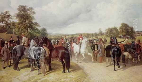 English Horse Fair on Southborough Common Oil Painting by John Frederick Herring Snr