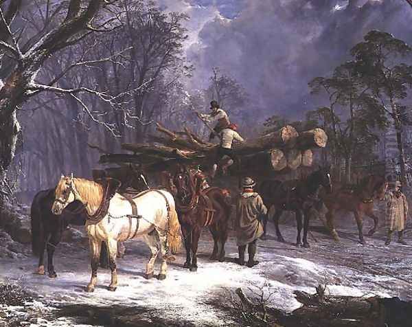 The woodcutters Oil Painting by John Frederick Herring Snr