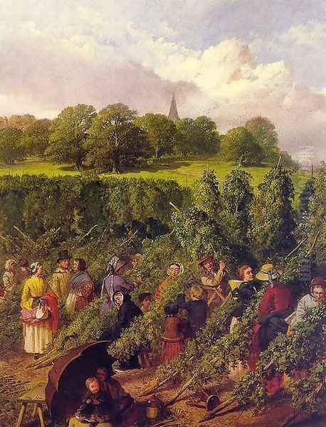 The Hop Pickers 1855 Oil Painting by John Frederick Herring Snr