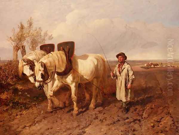 The Harrowing Team Oil Painting by John Frederick Herring Snr