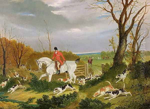 The Suffolk Hunt - Going to Cover near Herringswell Oil Painting by John Frederick Herring Snr