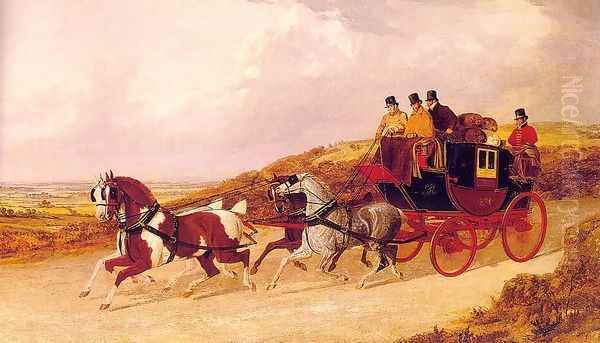 The Edinburgh and London Royal Mail 1838 Oil Painting by John Frederick Herring Snr