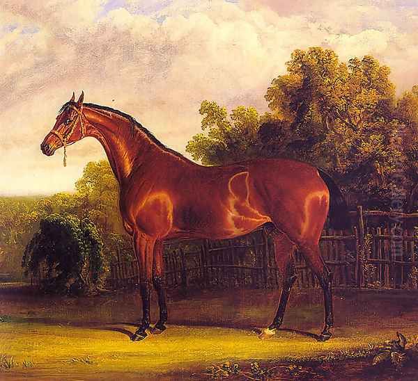 Negotiator the Bay Horse in a Landscape 1826 Oil Painting by John Frederick Herring Snr