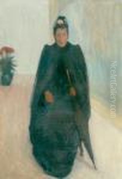 Femme Assise Avec Un Parapluie Oil Painting by Louis Anquetin