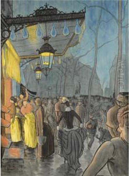 L'avenue De Clichy, Paris Oil Painting by Louis Anquetin