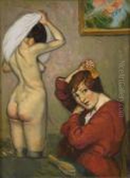 Femmes A Leur Toilette Oil Painting by Louis Anquetin