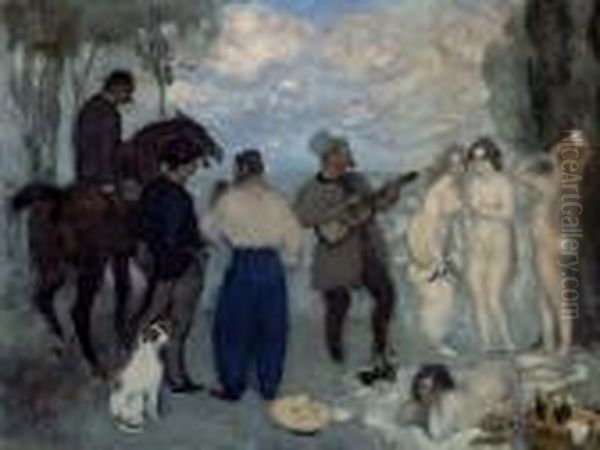 Le Dejeuner A Bourgueil Oil Painting by Louis Anquetin