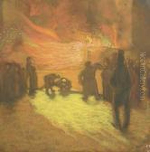 Le Feu Oil Painting by Louis Anquetin