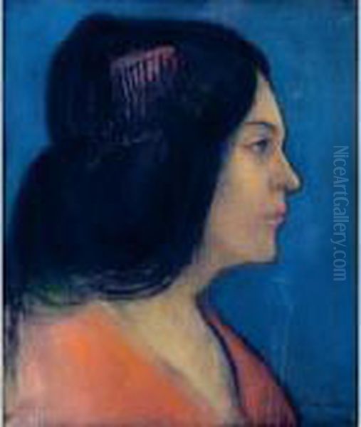 Femme Au Peigne (portrait Presume De Madame Valette) Oil Painting by Louis Anquetin