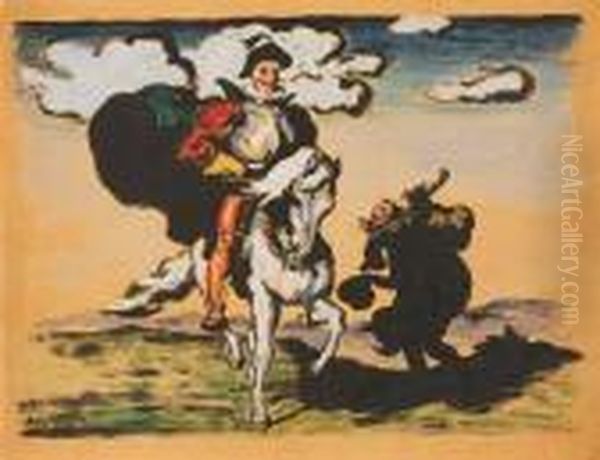 Don Quichotte Et Sancho Panca Oil Painting by Louis Anquetin