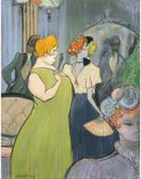 Les Rousses De Maison Close Oil Painting by Louis Anquetin