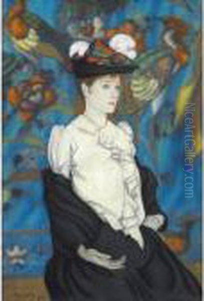 Femme Au Chapeau Oil Painting by Louis Anquetin