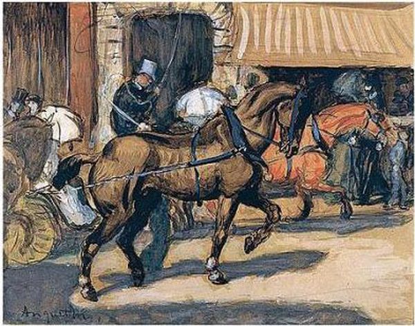 Dans La Rue Oil Painting by Louis Anquetin