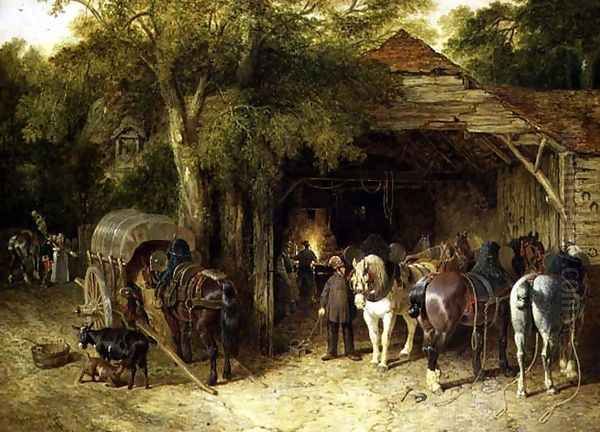 The Blacksmiths, 1842 Oil Painting by John Frederick Herring Snr